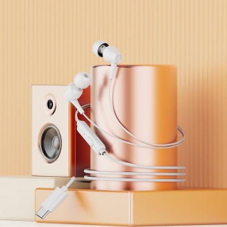 sluchawki z kablem vidvie hs684 typec bialy