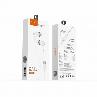 sluchawki z kablem vidvie hs684 typec bialy